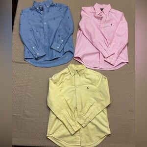 Boys Ralph Lauren size 8 long sleeve polo shirts.